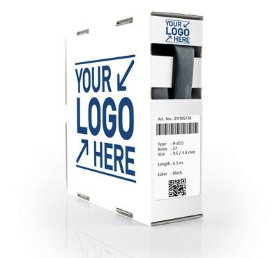 Mini box gaines thermorétractables avec marque distributeur