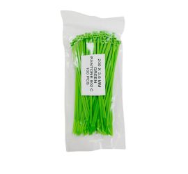 WKK - Colliers de serrage en plastique - Pour un usage universel - Vert - 200x3,6mm - 100 pièces