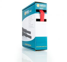 Een minibox met een rol rode H-2(3X) dunwandige krimpkous