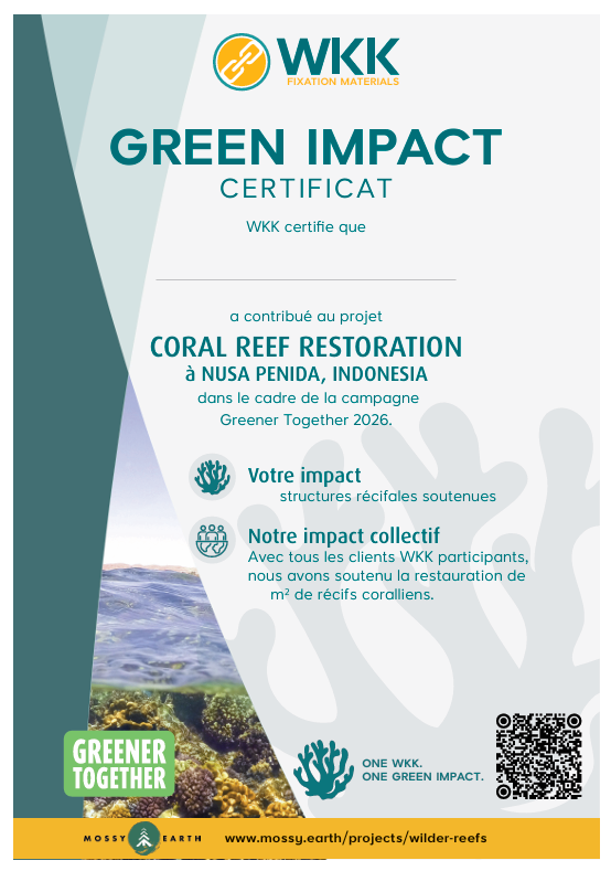 Exemple du certificat Green Impact personnalisé de WKK